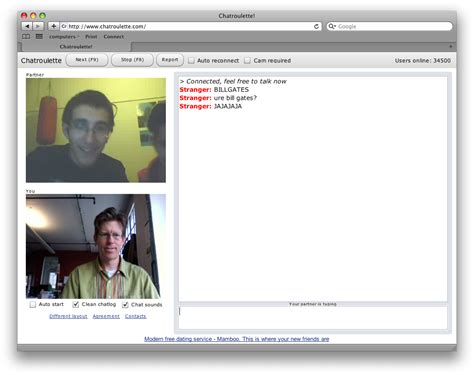 chat roulette original version.